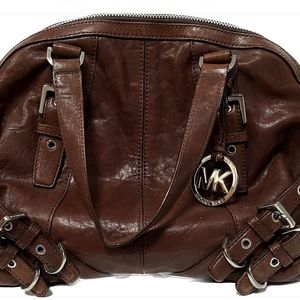 Michael Kors Brown Leather Buckle Bag